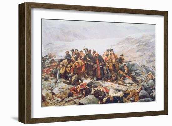 The Last Stand of the 44th Regiment at Gundamuck during the Retreat from Kabul, 1841, 1898-William Barnes Wollen-Framed Giclee Print