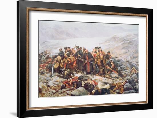 The Last Stand of the 44th Regiment at Gundamuck during the Retreat from Kabul, 1841, 1898-William Barnes Wollen-Framed Giclee Print