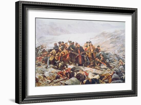 The Last Stand of the 44th Regiment at Gundamuck during the Retreat from Kabul, 1841, 1898-William Barnes Wollen-Framed Giclee Print