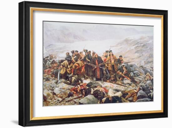 The Last Stand of the 44th Regiment at Gundamuck during the Retreat from Kabul, 1841, 1898-William Barnes Wollen-Framed Giclee Print