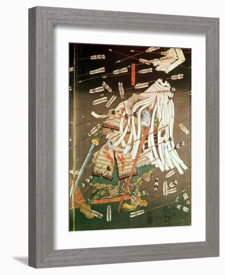 The Last Stand of the Kusanoki Clan, the Battle of Shijo Nawate, 1348, circa .1851-Kuniyoshi Utagawa-Framed Giclee Print