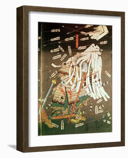 The Last Stand of the Kusanoki Clan, the Battle of Shijo Nawate, 1348, circa .1851-Kuniyoshi Utagawa-Framed Giclee Print