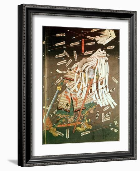 The Last Stand of the Kusanoki Clan, the Battle of Shijo Nawate, 1348, circa .1851-Kuniyoshi Utagawa-Framed Giclee Print