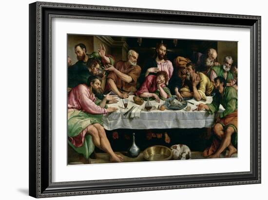 The Last Supper, 1542-Jacopo Bassano-Framed Giclee Print