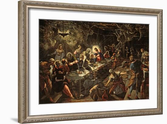 The Last Supper, 1594-Jacopo Robusti Tintoretto-Framed Giclee Print