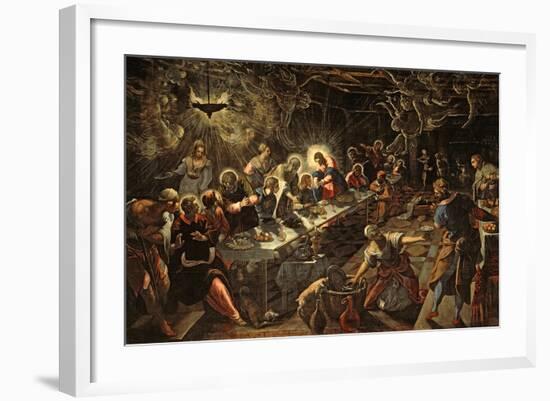 The Last Supper, 1594-Jacopo Robusti Tintoretto-Framed Giclee Print