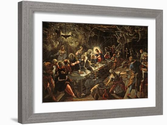 The Last Supper, 1594-Jacopo Robusti Tintoretto-Framed Giclee Print