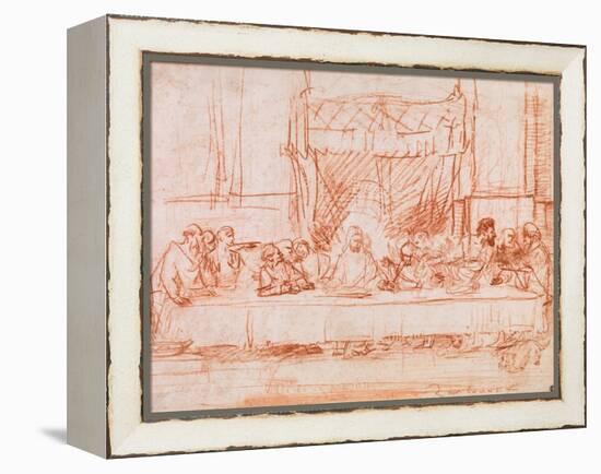 The Last Supper, after Leonardo da Vinci, 1634-35-Rembrandt Harmensz. van Rijn-Framed Premier Image Canvas
