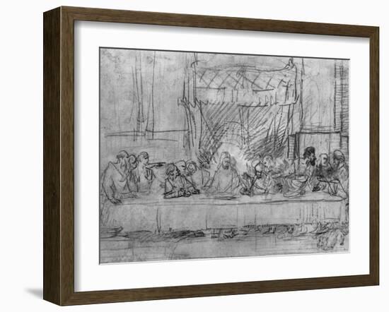 The Last Supper, after the Fresco by Leonardo Da Vinci circa 1635-Rembrandt van Rijn-Framed Giclee Print