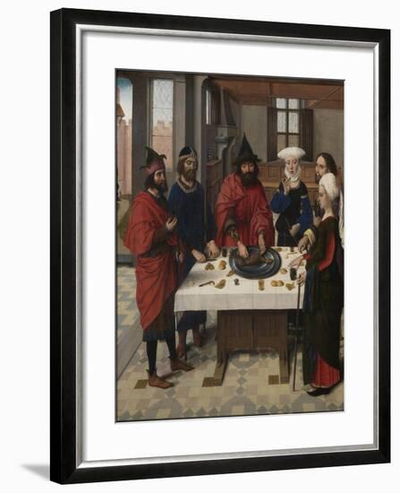 The Last Supper Altarpiece: Passover Seder (Left Wing), 1464-1468-Dirk Bouts-Framed Giclee Print