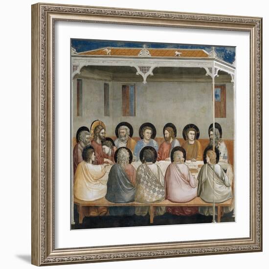 The Last Supper, Detail from Life and Passion of Christ, 1303-1305-Giotto di Bondone-Framed Giclee Print