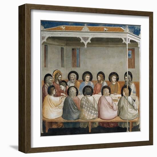 The Last Supper, Detail from Life and Passion of Christ, 1303-1305-Giotto di Bondone-Framed Giclee Print