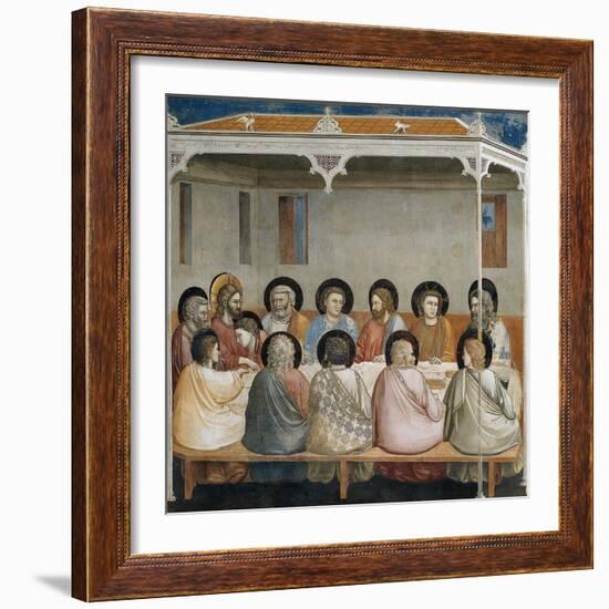 The Last Supper, Detail from Life and Passion of Christ, 1303-1305-Giotto di Bondone-Framed Giclee Print