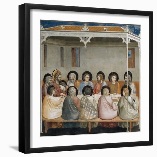 The Last Supper, Detail from Life and Passion of Christ, 1303-1305-Giotto di Bondone-Framed Giclee Print