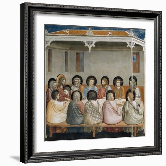 The Last Supper, Detail from Life and Passion of Christ, 1303-1305-Giotto di Bondone-Framed Giclee Print