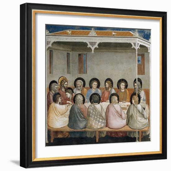 The Last Supper, Detail from Life and Passion of Christ, 1303-1305-Giotto di Bondone-Framed Giclee Print