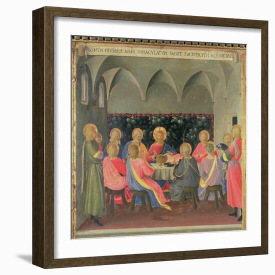 The Last Supper, Detail of Panel Three of the Silver Treasury of Santissima Annunziata, c. 1450-53-Fra Angelico-Framed Giclee Print