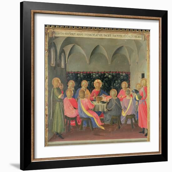 The Last Supper, Detail of Panel Three of the Silver Treasury of Santissima Annunziata, c. 1450-53-Fra Angelico-Framed Giclee Print