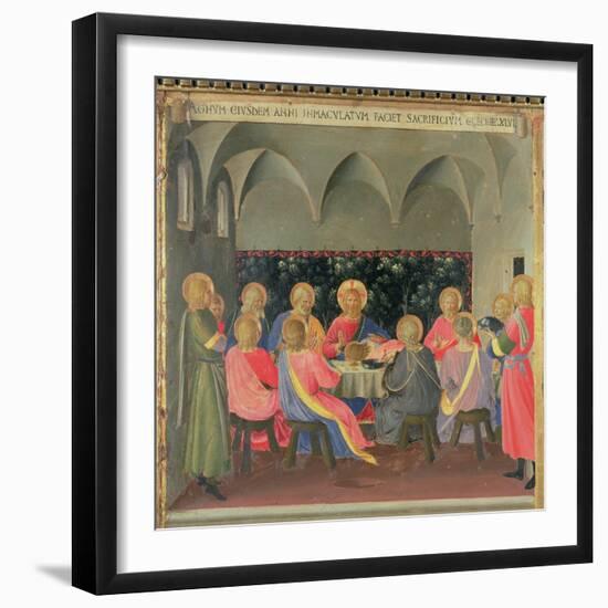The Last Supper, Detail of Panel Three of the Silver Treasury of Santissima Annunziata, c. 1450-53-Fra Angelico-Framed Giclee Print