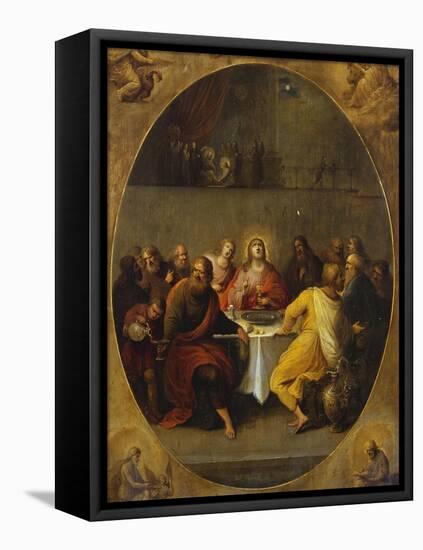 The Last Supper in a Painted Oval in a Surround Decorated with the Four Evangelists and God the…-Frans Francken the Younger-Framed Premier Image Canvas
