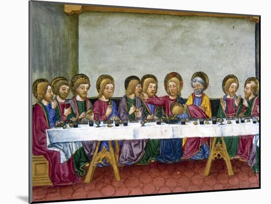 The Last Supper, Jesus, Codex of Predis (1476), Royal Library, Turin, Italy-Prisma-Mounted Photographic Print