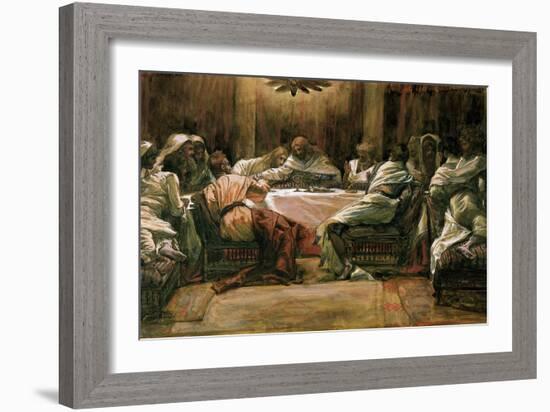 The Last Supper. Judas Dipping His Hand in the Dish-James Tissot-Framed Giclee Print