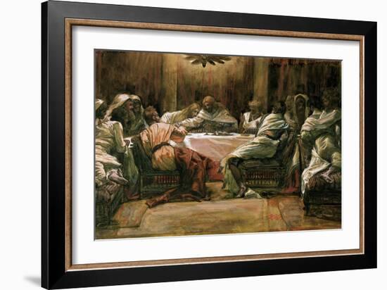 The Last Supper. Judas Dipping His Hand in the Dish-James Tissot-Framed Giclee Print