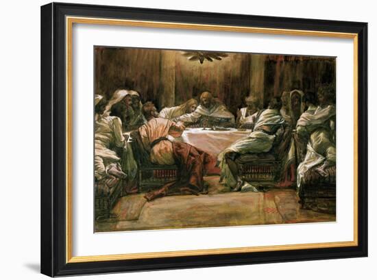 The Last Supper. Judas Dipping His Hand in the Dish-James Tissot-Framed Giclee Print