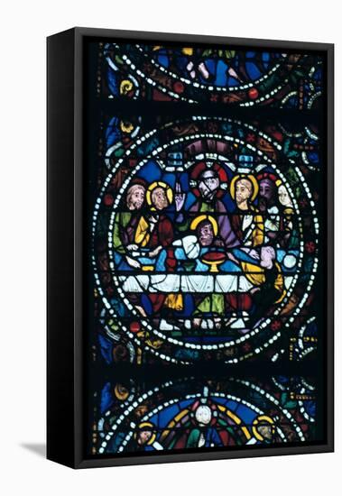 The Last Supper, Stained Glass, Chartres Cathedral, France, 1205-1215-null-Framed Premier Image Canvas