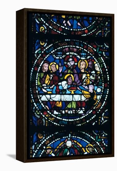 The Last Supper, Stained Glass, Chartres Cathedral, France, 1205-1215-null-Framed Premier Image Canvas