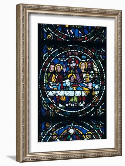 The Last Supper, Stained Glass, Chartres Cathedral, France, 1205-1215-null-Framed Photographic Print