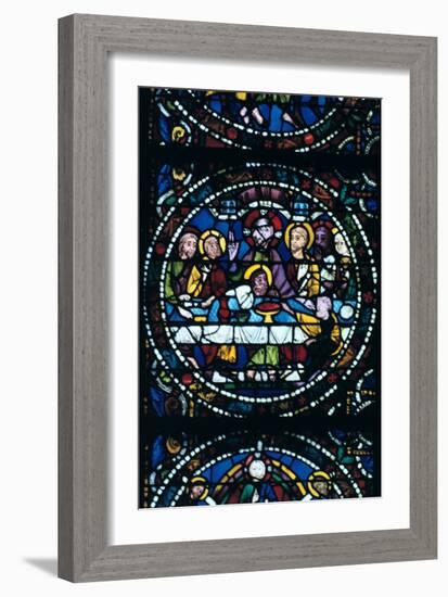 The Last Supper, Stained Glass, Chartres Cathedral, France, 1205-1215-null-Framed Photographic Print