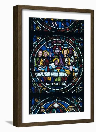 The Last Supper, Stained Glass, Chartres Cathedral, France, 1205-1215-null-Framed Photographic Print