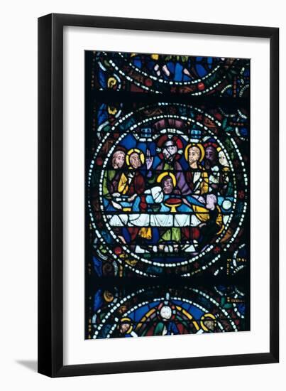 The Last Supper, Stained Glass, Chartres Cathedral, France, 1205-1215-null-Framed Photographic Print