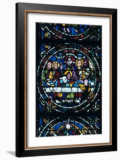 The Last Supper, Stained Glass, Chartres Cathedral, France, 1205-1215-null-Framed Photographic Print