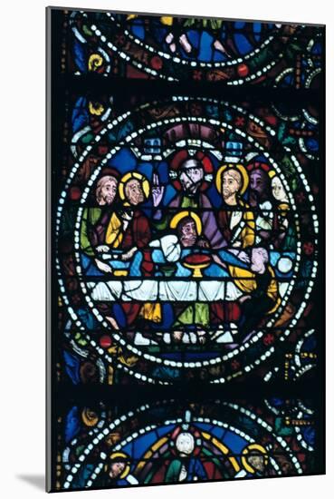 The Last Supper, Stained Glass, Chartres Cathedral, France, 1205-1215-null-Mounted Photographic Print