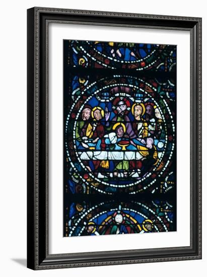 The Last Supper, Stained Glass, Chartres Cathedral, France, 1205-1215-null-Framed Photographic Print