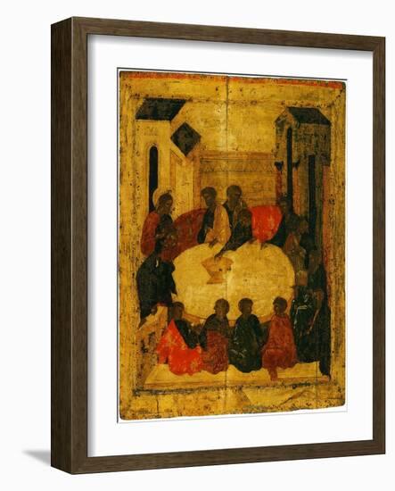 The Last Supper (Tempera and Gold Leaf on Panel)-Russian-Framed Giclee Print