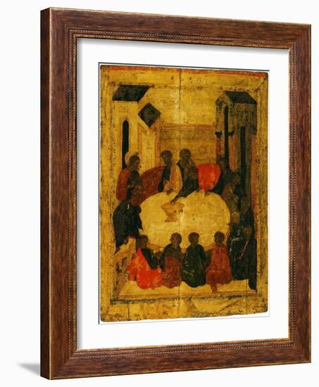 The Last Supper (Tempera and Gold Leaf on Panel)-Russian-Framed Giclee Print