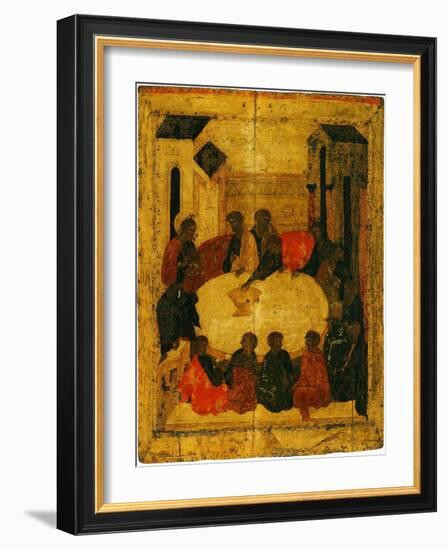 The Last Supper (Tempera and Gold Leaf on Panel)-Russian-Framed Giclee Print