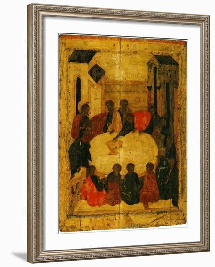 The Last Supper (Tempera and Gold Leaf on Panel)-Russian-Framed Giclee Print