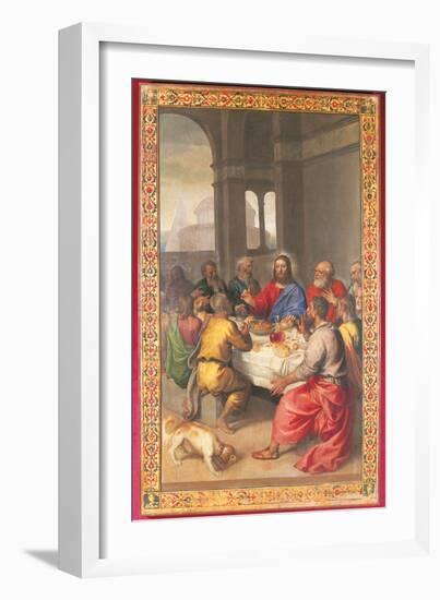 The Last Supper-Titian (Tiziano Vecelli)-Framed Premium Giclee Print