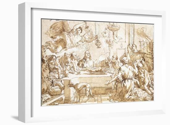 The Last Supper-Giandomenico Tiepolo-Framed Giclee Print