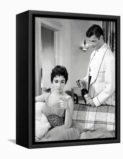 THE LAST TIME I SAW PARIS, 1954 directed by RICHARD BROOKS Elizabeth Taylor / Roger Moore (b/w phot-null-Framed Stretched Canvas