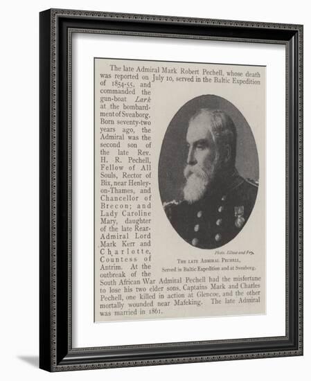 The Late Admiral Pechell, Served in Baltic Expedition and at Sveaborg-null-Framed Giclee Print