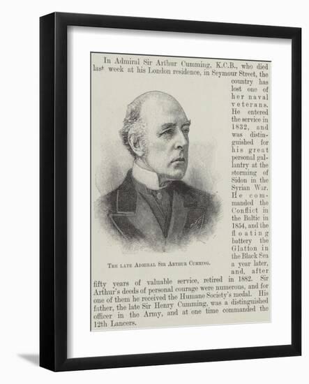 The Late Admiral Sir Arthur Cumming-null-Framed Giclee Print