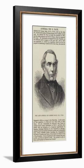 The Late Admiral Sir George Back-null-Framed Giclee Print