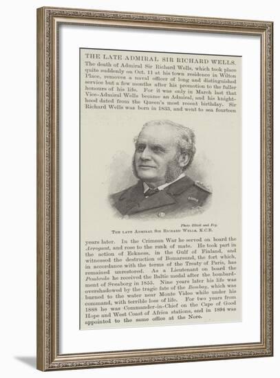 The Late Admiral Sir Richard Wells-null-Framed Giclee Print