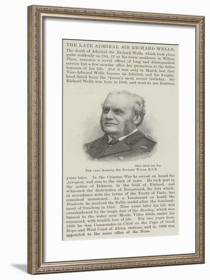 The Late Admiral Sir Richard Wells-null-Framed Giclee Print