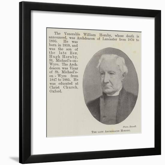 The Late Archdeacon Hornby-null-Framed Giclee Print